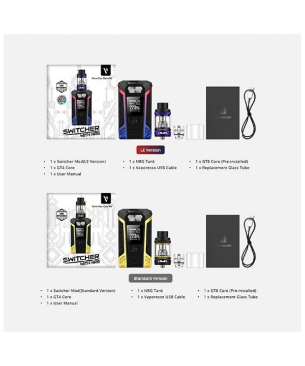 Vaporesso Switcher 220W Vape Kit With NRG Tank