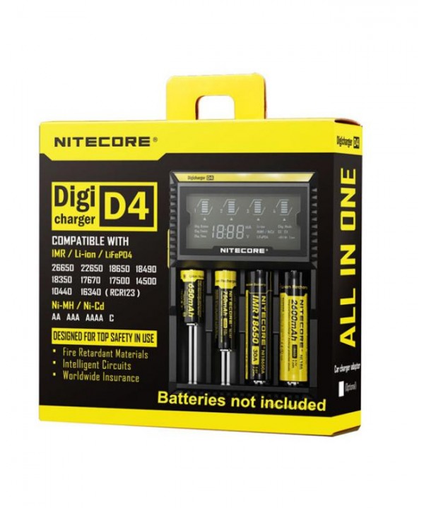 Nitecore D4 4Slots Battery Charger With LCD Screen